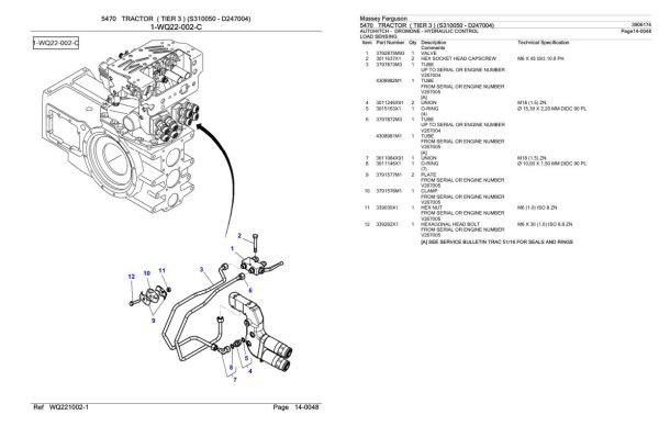 Massey Ferguson 5470 Tractor Parts Catalog 3906174 1