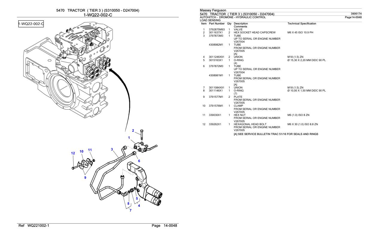 Massey Ferguson 5470 Tractor Parts Catalog 3906174 1