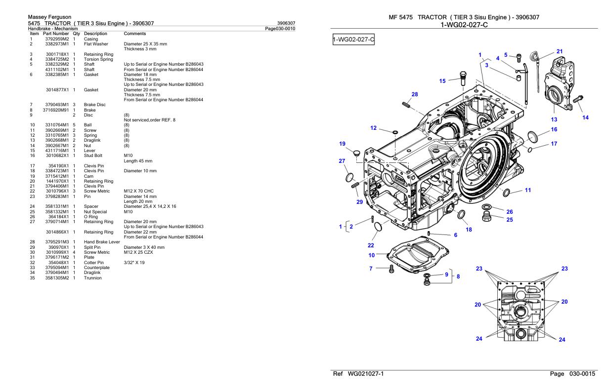 Massey Ferguson 5475 Tractor Parts Catalog 3906307 1