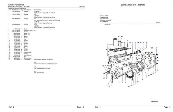 Massey Ferguson 560 Tractor Parts Catalog 1637000 2