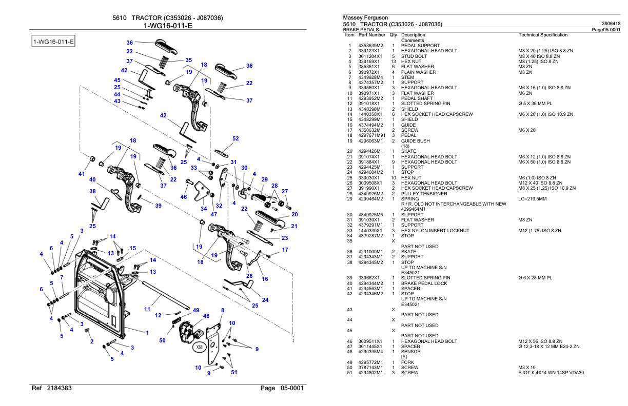 Massey Ferguson 5610 Tractor Parts Catalog 3906418 1