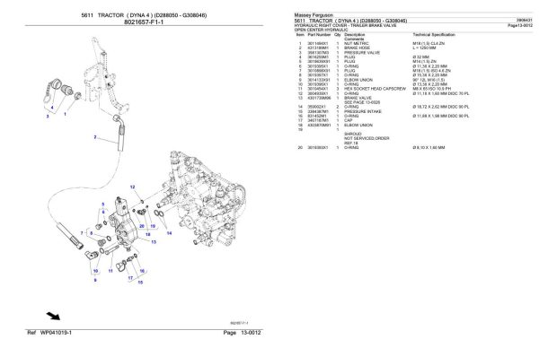 Massey Ferguson 5611 Tractor Parts Catalog 3906431 1