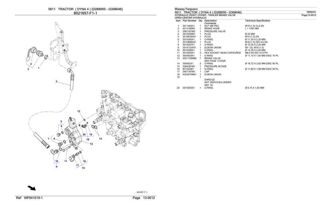 Massey Ferguson 5611 Tractor Parts Catalog 3906431 1