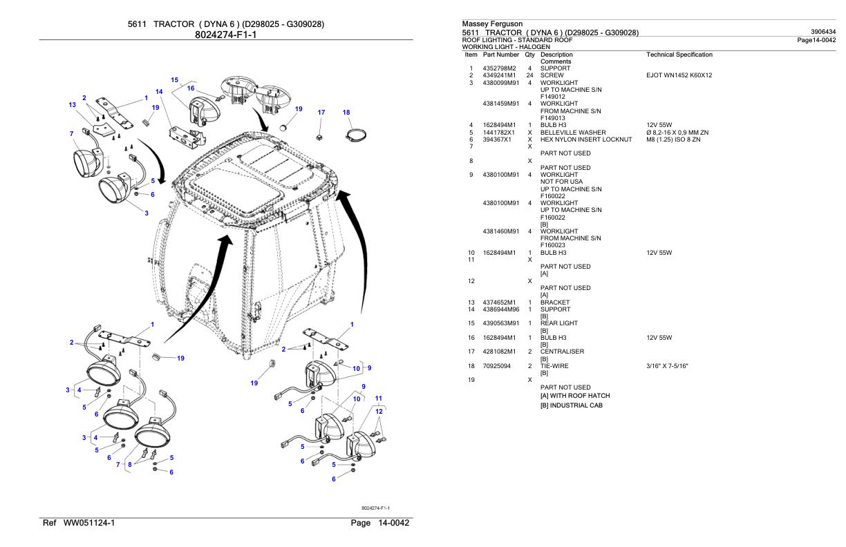Massey Ferguson 5611 Tractor Parts Catalog 3906434 1