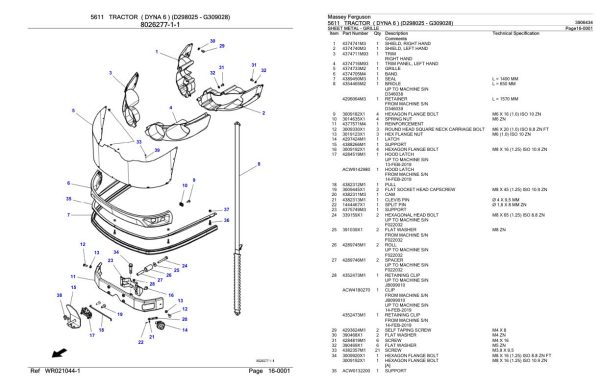 Massey Ferguson 5611 Tractor Parts Catalog 3906434 2