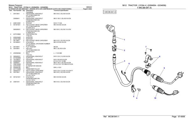 Massey Ferguson 5612 Tractor Parts Catalog 3906432 1