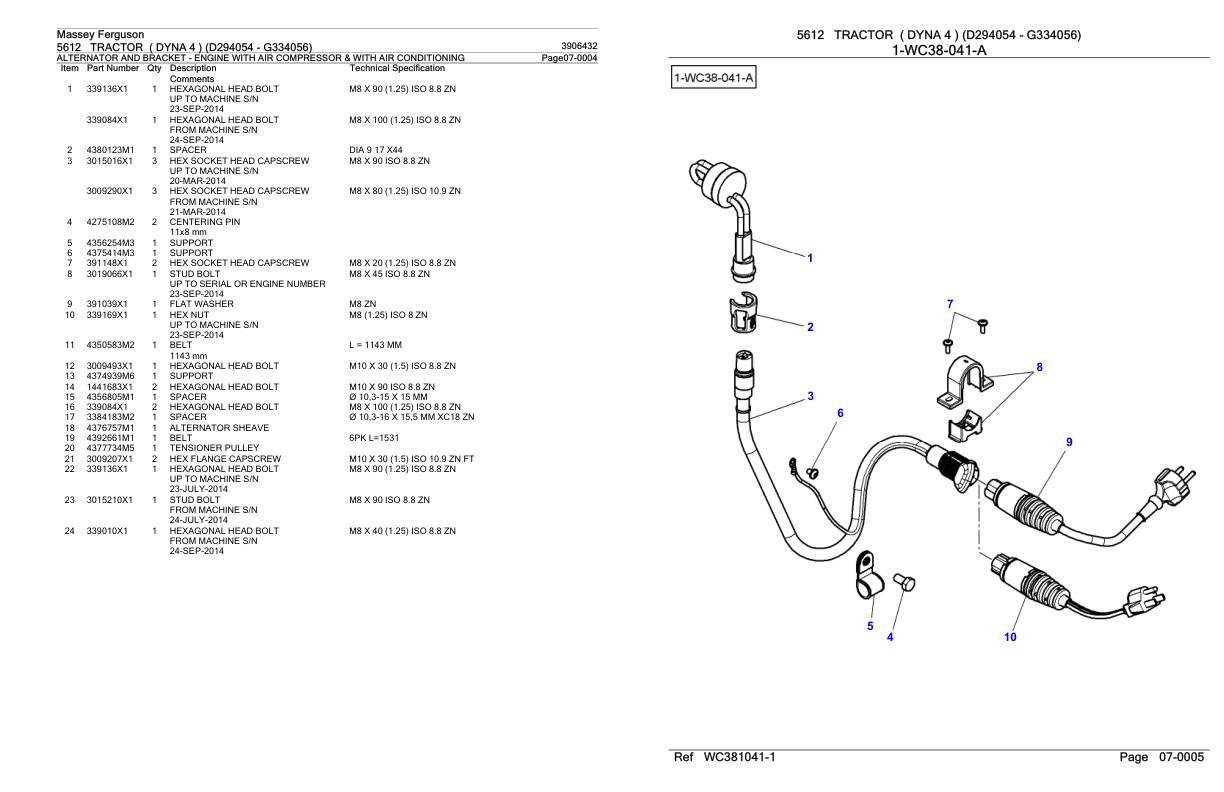 Massey Ferguson 5612 Tractor Parts Catalog 3906432 1