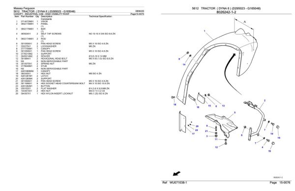 Massey Ferguson 5612 Tractor Parts Catalog 3906435 1