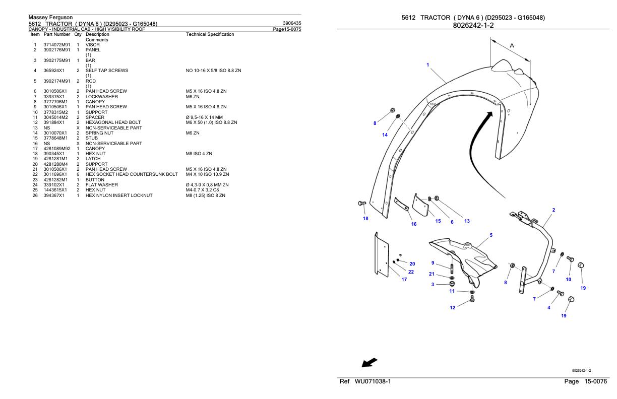 Massey Ferguson 5612 Tractor Parts Catalog 3906435 1