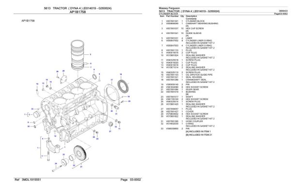Massey Ferguson 5613 Tractor Parts Catalog 3906433 1