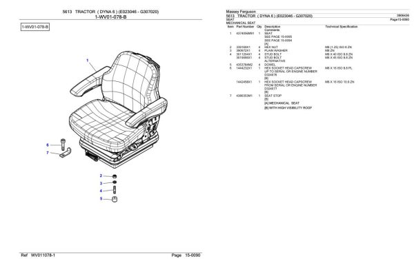 Massey Ferguson 5613 Tractor Parts Catalog 3906436 2