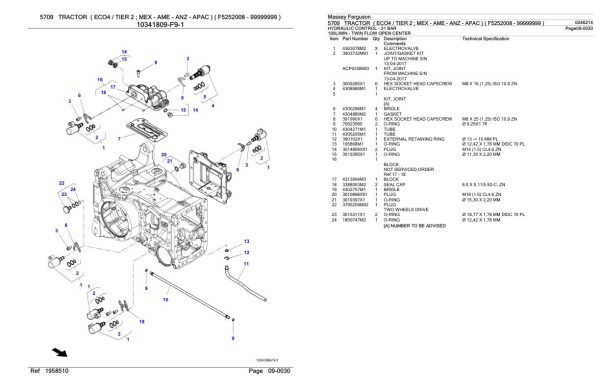 Massey Ferguson 5709 Tractor Parts Catalog 6246214 1