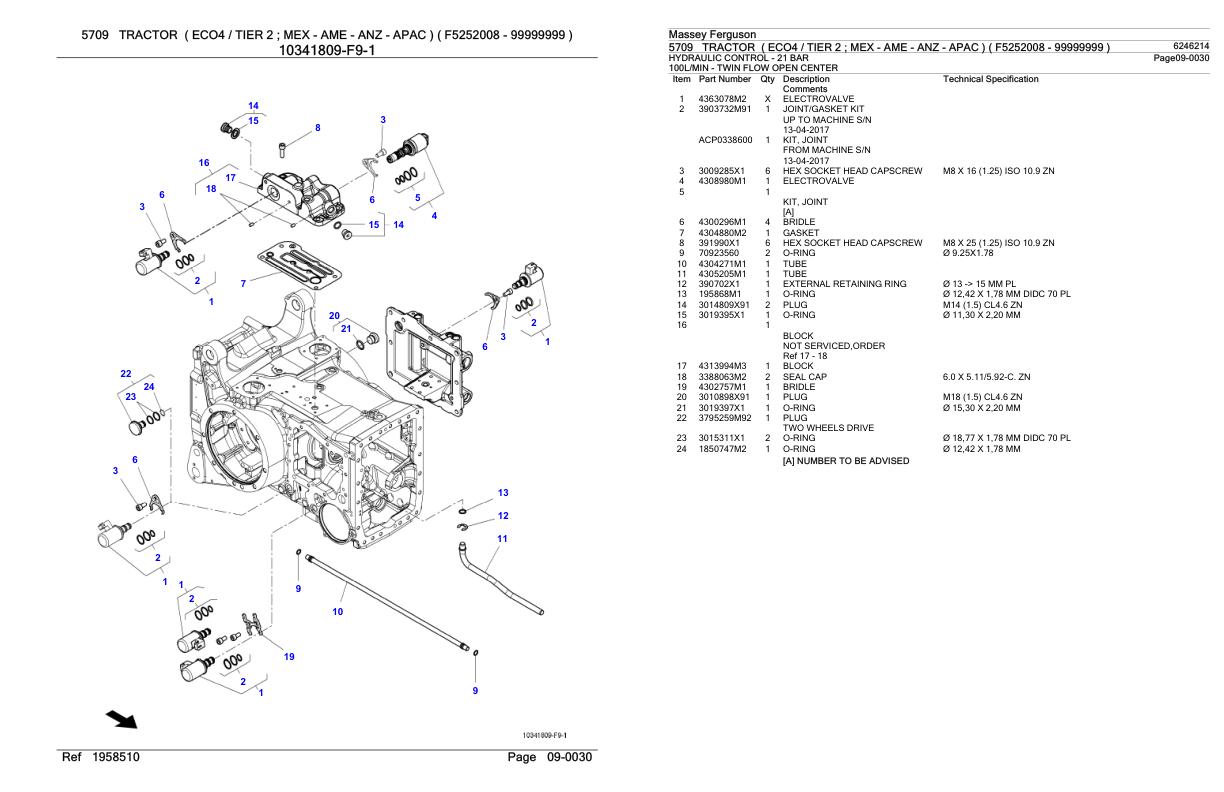 Massey Ferguson 5709 Tractor Parts Catalog 6246214 1