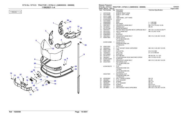 Massey Ferguson 5710 5710 S Tractor Parts Catalog 6246225 2