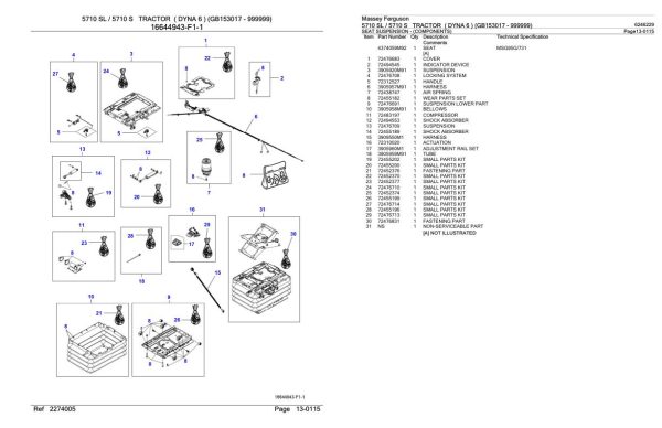 Massey Ferguson 5710 5710 S Tractor Parts Catalog 6246229 1