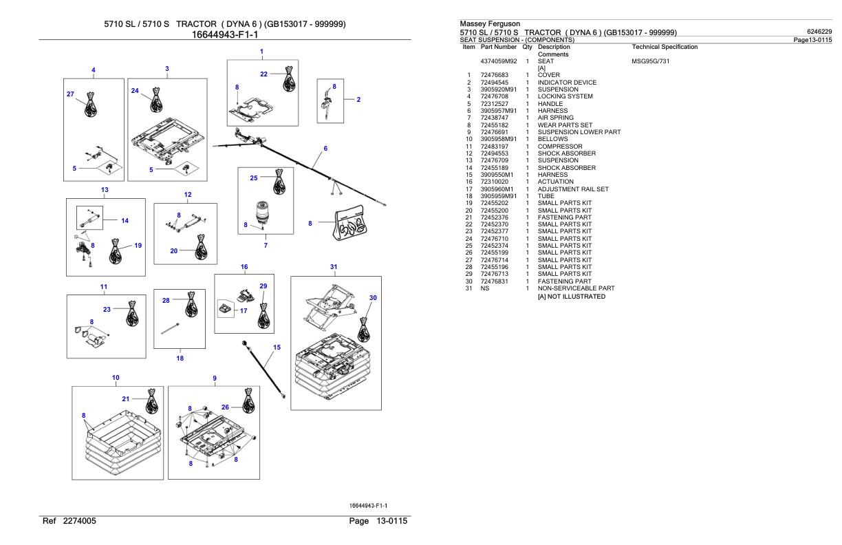 Massey Ferguson 5710 5710 S Tractor Parts Catalog 6246229 1