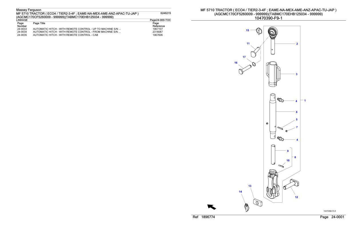 Massey Ferguson 5710 Tractor Parts Catalog 6246215 1