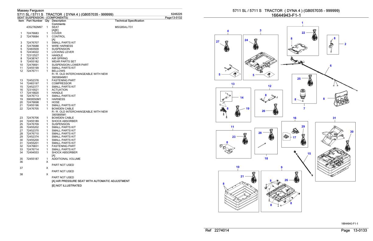 Massey Ferguson 5711 5711 S Tractor Parts Catalog 6246226 1