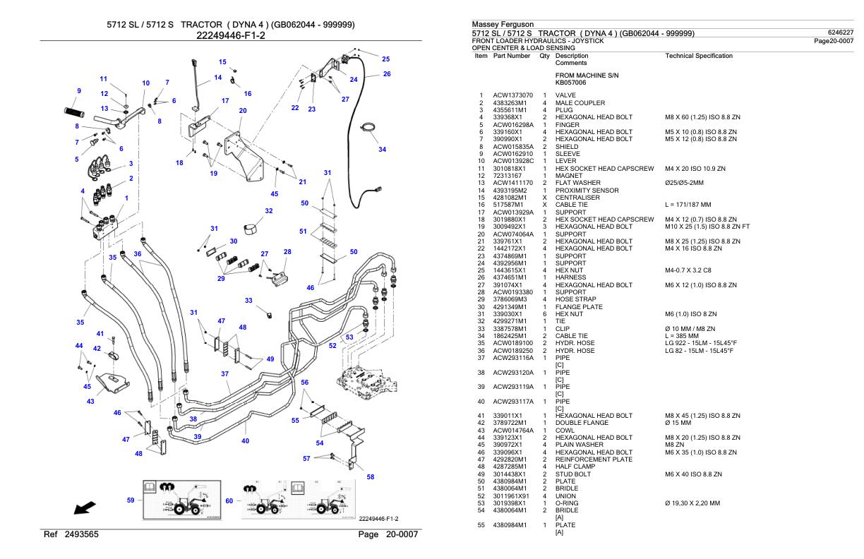 Massey Ferguson 5712 5712 S Tractor Parts Catalog 6246227 1