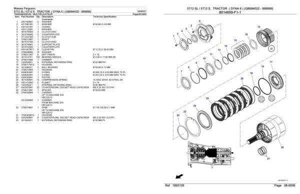 Massey Ferguson 5712 5712 S Tractor Parts Catalog 6246231 2