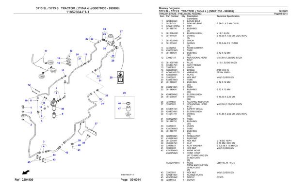 Massey Ferguson 5713 5713 S Tractor Parts Catalog 6246228 2