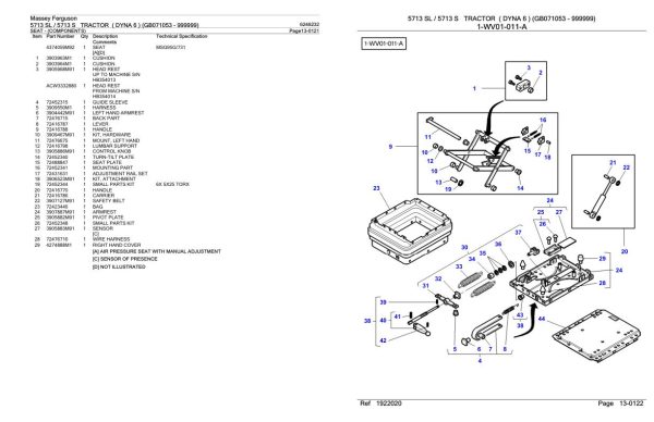 Massey Ferguson 5713 5713 S Tractor Parts Catalog 6246232 1