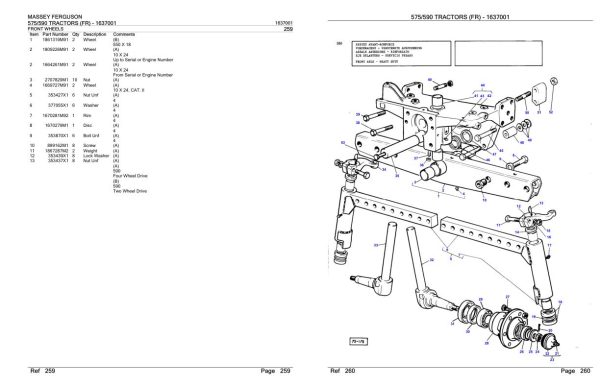 Massey Ferguson 575 590 Tractor Parts Catalog 1637001 2