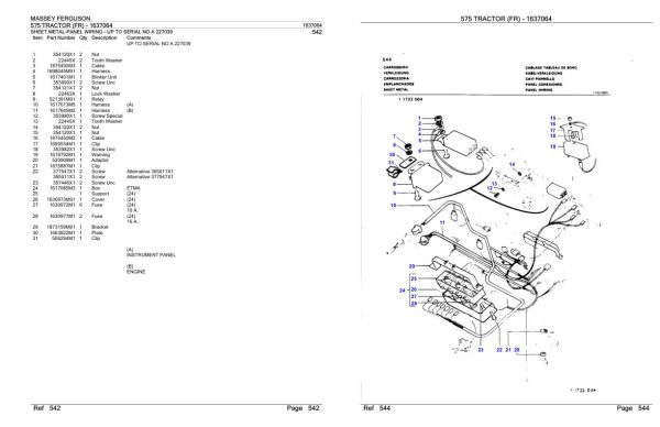 Massey Ferguson 575 Tractor Parts Catalog 1637064 1