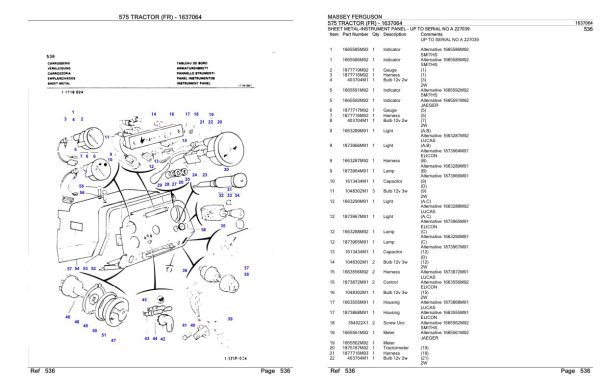 Massey Ferguson 575 Tractor Parts Catalog 1637064 2