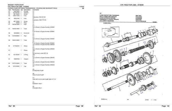 Massey Ferguson 575 Tractor Parts Catalog 819648 1