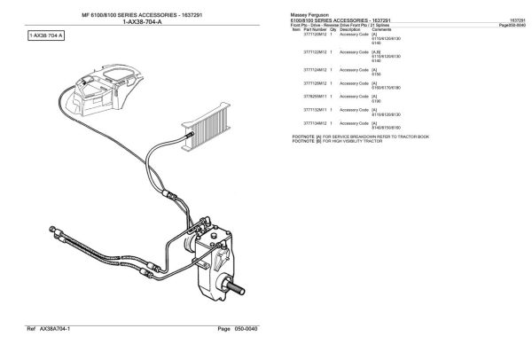 Massey Ferguson 6100 8100 Series Accessories Parts Catalog 1637291 2
