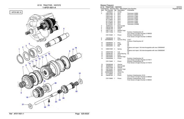Massey Ferguson 6110 Tractor Parts Catalog 1637272 2