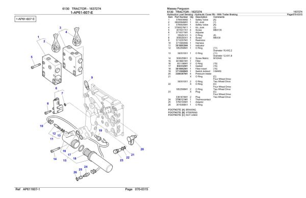 Massey Ferguson 6130 Tractor Parts Catalog 1637274 1
