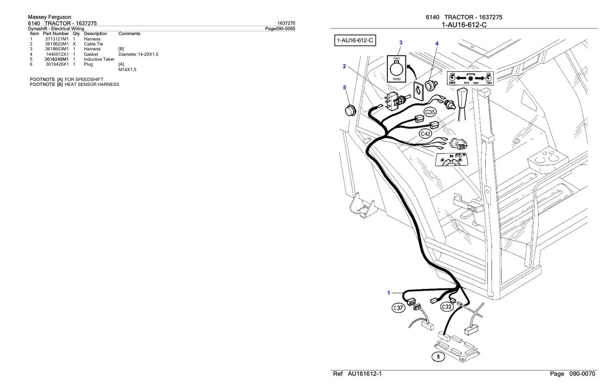 Massey Ferguson 6140 Tractor Parts Catalog 1637275 1