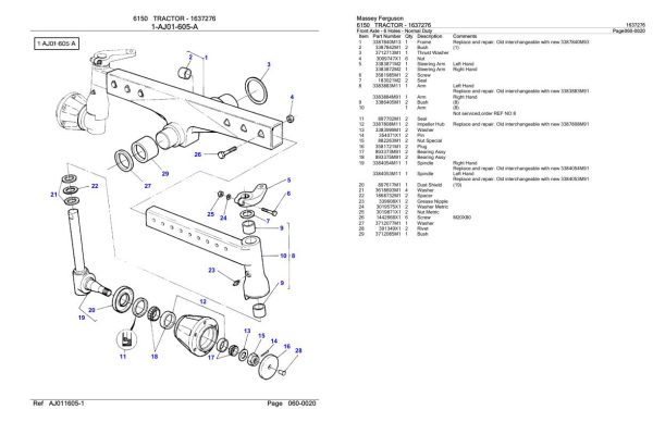 Massey Ferguson 6150 Tractor Parts Catalog 1637276 1