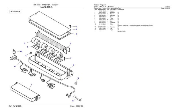 Massey Ferguson 6160 Tractor Parts Catalog 1637277 1