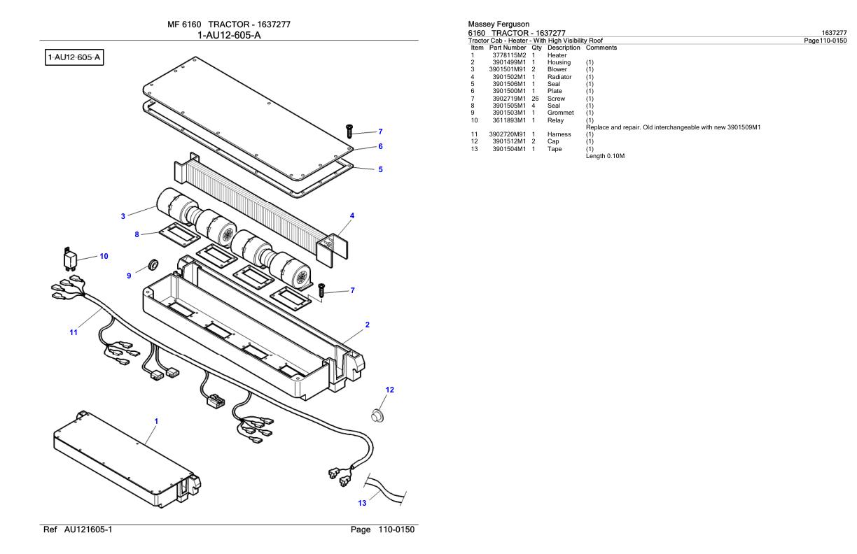 Massey Ferguson 6160 Tractor Parts Catalog 1637277 1