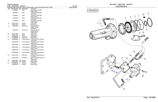 Massey Ferguson 6160 Tractor Parts Catalog 1637277 2