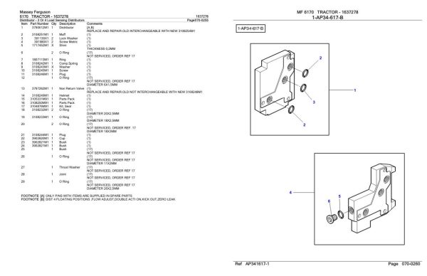 Massey Ferguson 6170 Tractor Parts Catalog 1637278 2