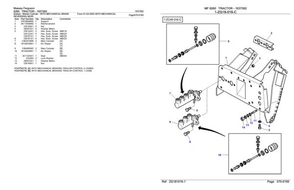 Massey Ferguson 6260 Tractor Parts Catalog 1637362 1