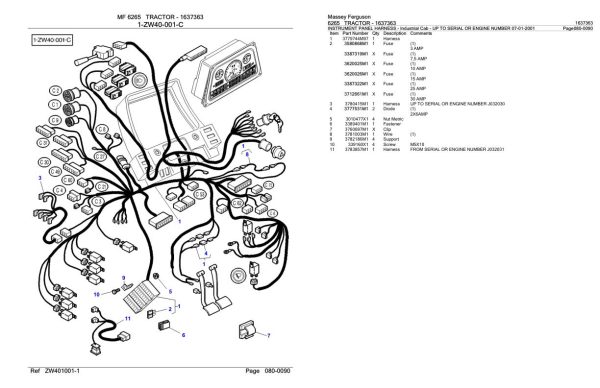 Massey Ferguson 6265 Tractor Parts Catalog 1637363 1