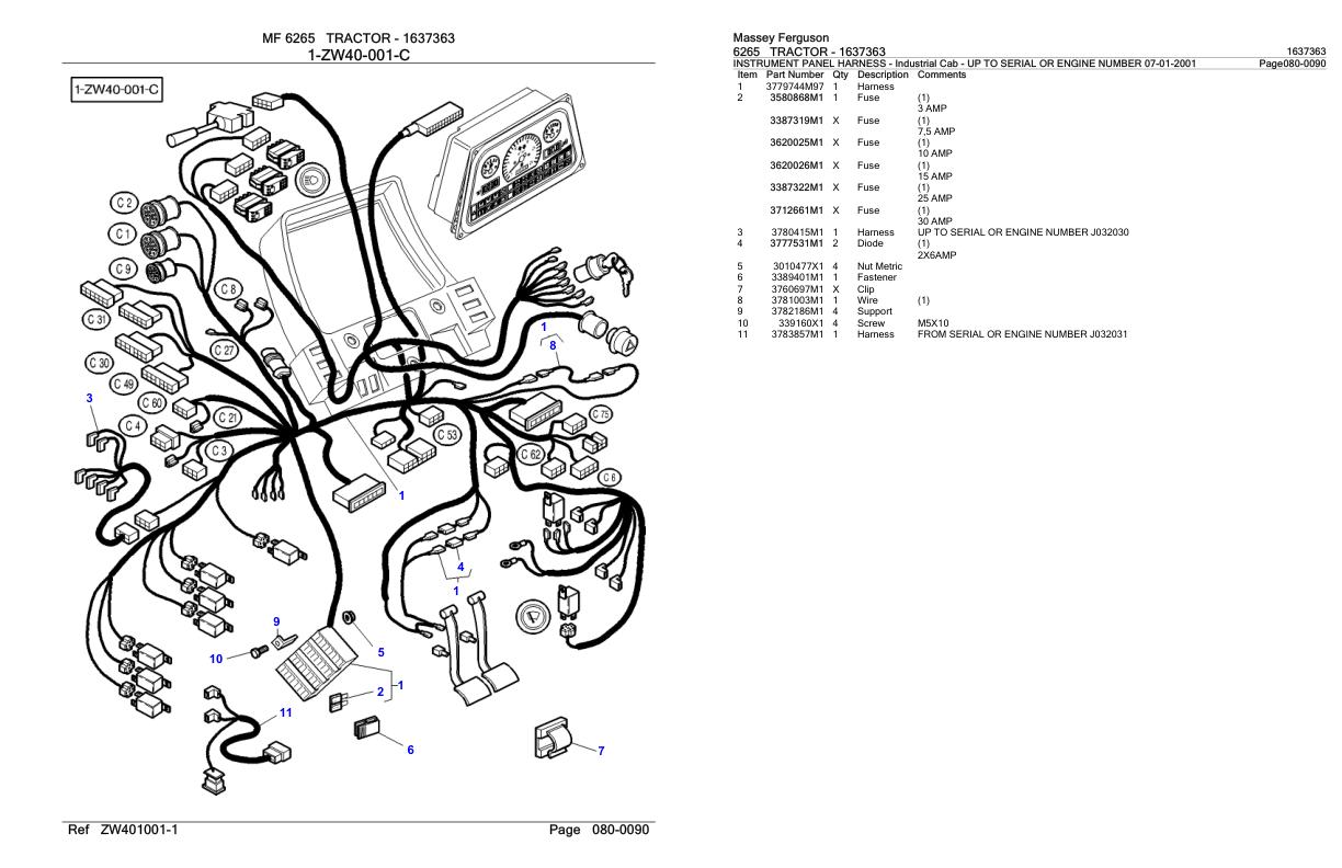 Massey Ferguson 6265 Tractor Parts Catalog 1637363 1