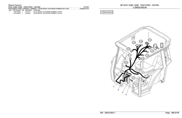 Massey Ferguson 6270 6280 6290 Tractor Parts Catalog 1637364 2