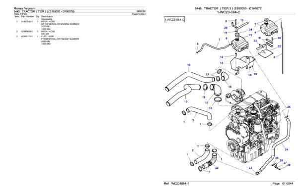 Massey Ferguson 6445 Tractor Parts Catalog 3906154 1