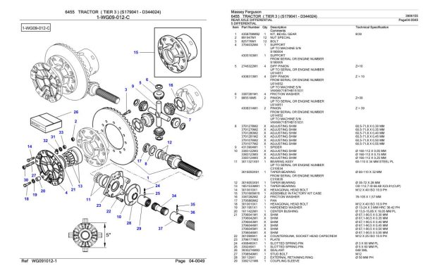Massey Ferguson 6455 Tractor Parts Catalog 3906155 2