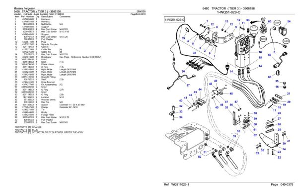 Massey Ferguson 6460 Tractor Parts Catalog 3906156 1