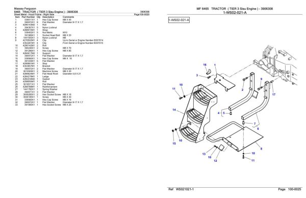 Massey Ferguson 6465 Tractor Parts Catalog 3906308 2