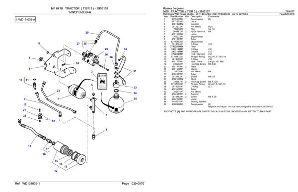 Massey Ferguson 6470 Tractor Parts Catalog 3906157 1