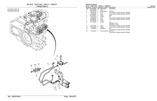 Massey Ferguson 6470 Tractor Parts Catalog 3906157 2