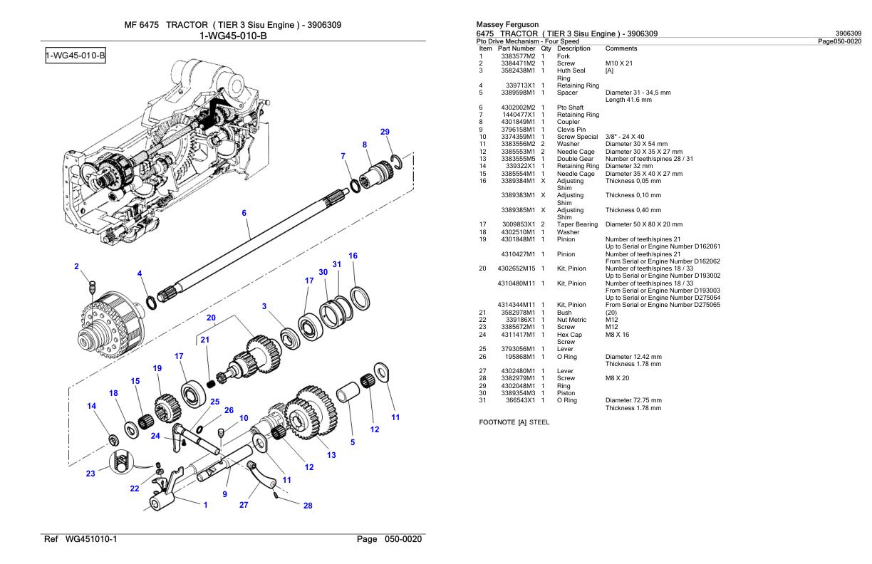 Massey Ferguson 6475 Tractor Parts Catalog 3906309 1